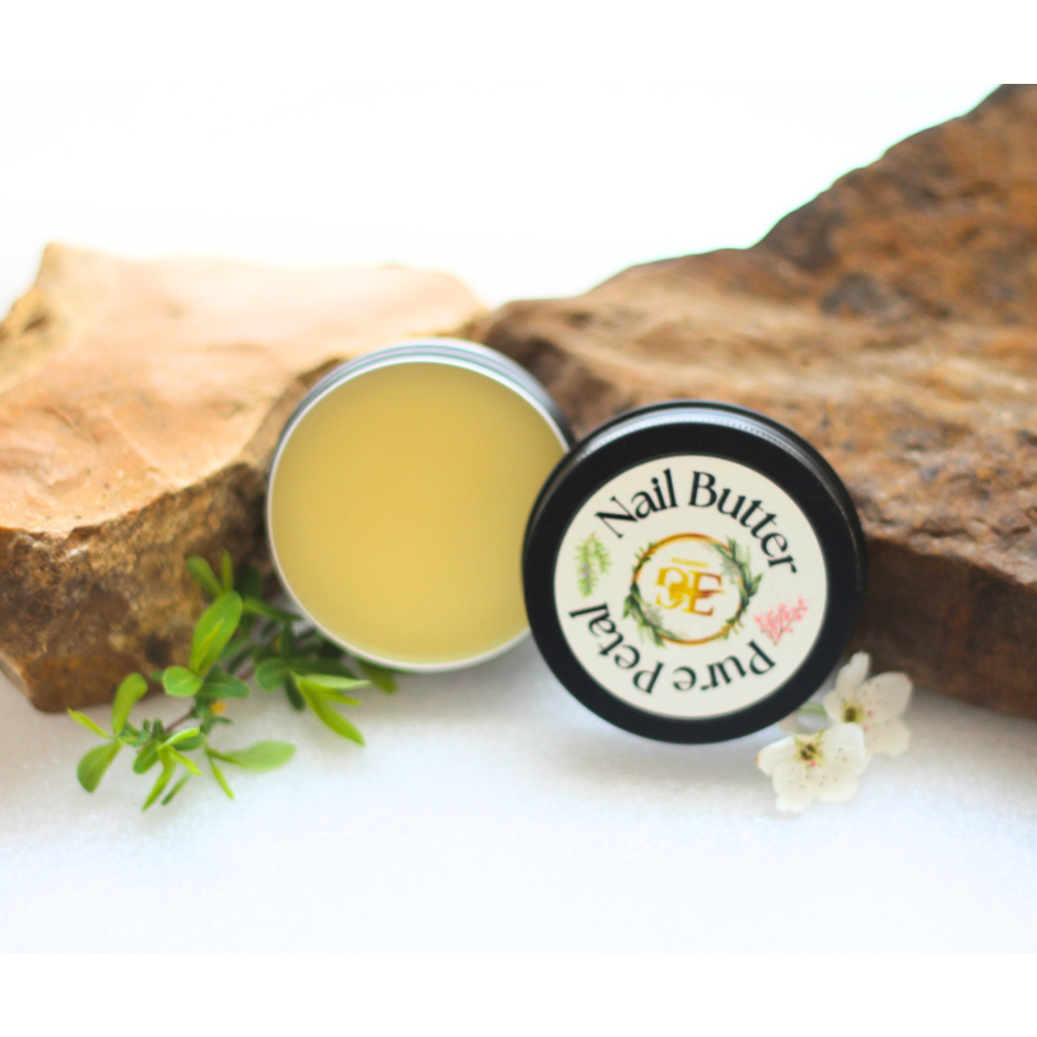 Pure Petal Nail Butter – All-Natural Skin Hydration & Repair for Hands, Elbows, & Nails- front/side view