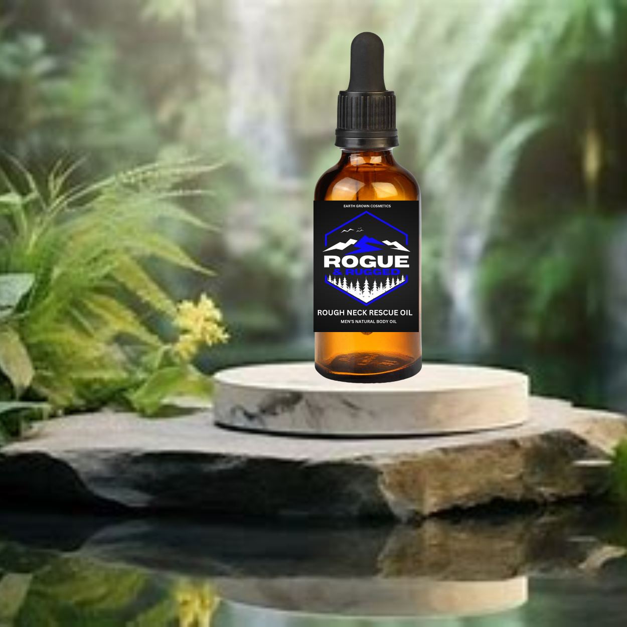 ROUGHNECK RESCUE Hand & Body Oil – Tough Skin Hydration with Cardamom, Ginger & Cinnamon- front view small bottle